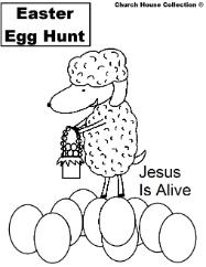 Easter Egg Hunt Coloring Pages- Easter Coloring Pages- Jesus is Alive